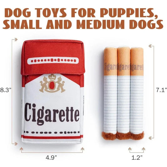 Funny Interactive Plush Dog Toys Creatives Cigarette Interaction Giggles Dog Toys Funny Plush Chewing Toy Cigaret Box Pet Gifts