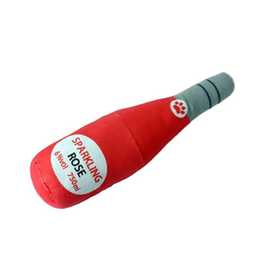 1PC Dog Plush Toys Stuffed Interactive Wine Bottle Shaped Squeaky Toy Teeth Cleaning Puppy Dog Chew Toys Dog Supplies